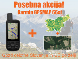 Garmin navigacija GPSMAP 66s + gozd celotne slovenije + UE po želji (Na zalogi)