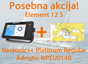 Raymarine Element 12 S - 12" Chart Plotter Wi-Fi & GPS, brez sonde in Navionics+ Platinum Regular Adriatic NPEU014R